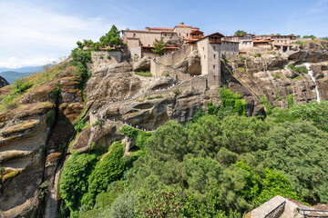 Panoramic view of Meteora Monasteries, Thessaly, Greece