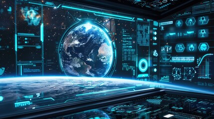 Concept Futuristic Technology, Digital Innovation, Space Exploration, Virtual Reality