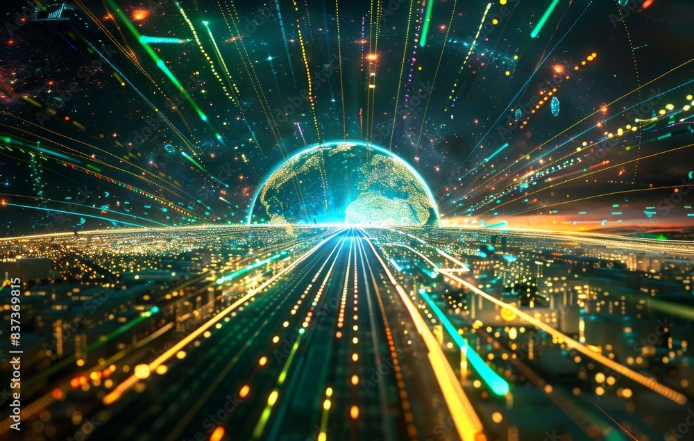 Poster conceptual graphic showing big data analytics and internet of things for transportation technology i