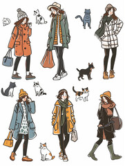 Girl lifestyle comics illustration