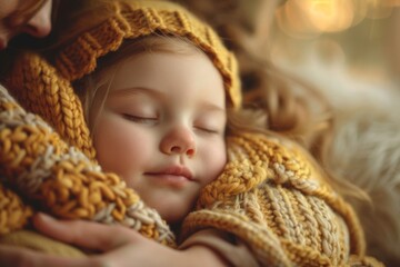 Woman child asleep together