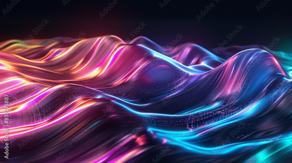 Wall mural A colorful wave with a purple stripe