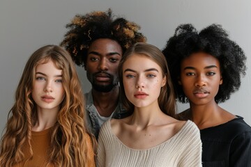 Obraz premium Young group in front of white wall