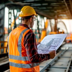 Construction worker on a call with an engineer at the site