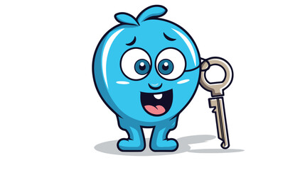 Illustration of key mascot as an ophthalmology  cut