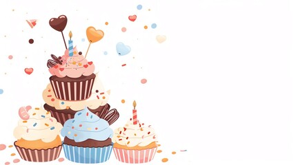 Cupcake tower with themed toppers