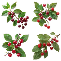 Photo of Wild Cherry herb, Asian herbs, isolated on transparent background.