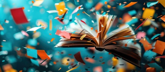Vibrant Sunlit Book Themed Confetti Scatter