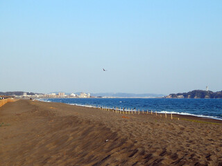 辻堂海岸の風景　江ノ島