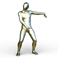 ポーズをとる男性　3DCGレンダリング