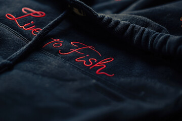 Close-Up of Black Hoodie with 