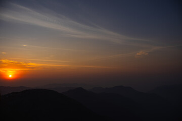 sunset in the mountains