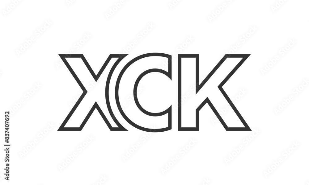 Poster xck logo design template with strong and modern bold text. initial based vector logotype featuring s