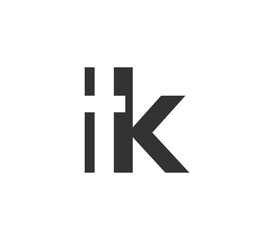 Fototapeta premium TK creative geometric initial based modern and minimal logo. Letter t k trendy fonts.