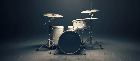 drum musical instrument on studio background