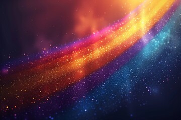 Obraz premium Abstract rainbow gradient galaxy with sparkling stars, symbolizing wonder and creativity, set against a dark cosmic background