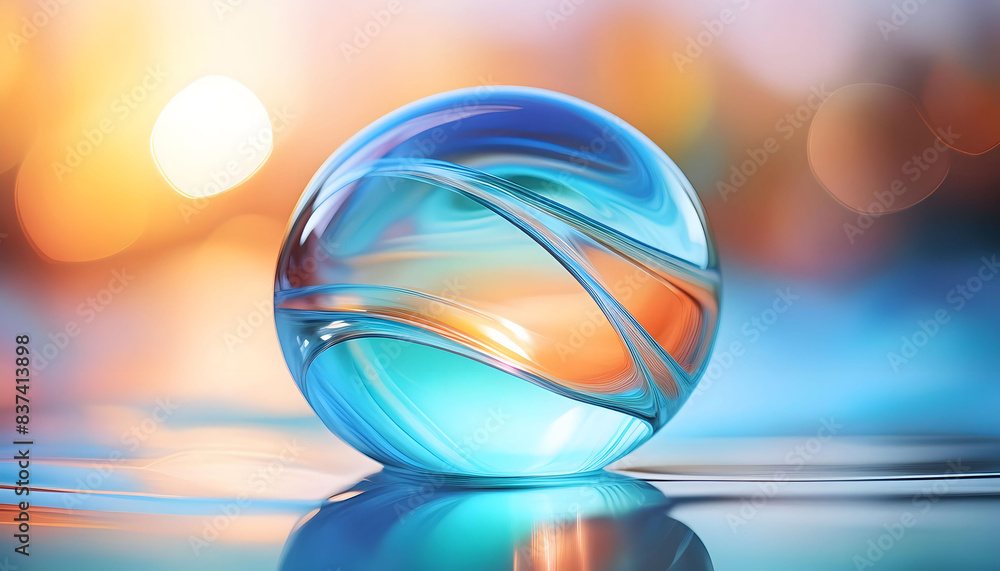 Aufkleber light blue abstract transparent object that blends seamlessly into its background