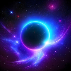 Obraz premium Cosmic rays collide with antimatter in a vibrant abstract painting