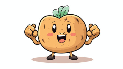 Mascot Illustration of potato with a laptop  cute s