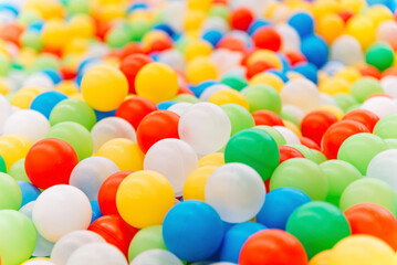 plastic balls for dry pool, children attraction, background, texture