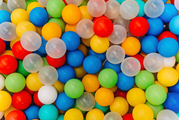plastic balls for dry pool, children attraction, background, texture