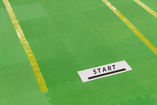 title start on children mats, mockup - Powered by Adobe