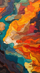 Wallpaper of a colored topographical map