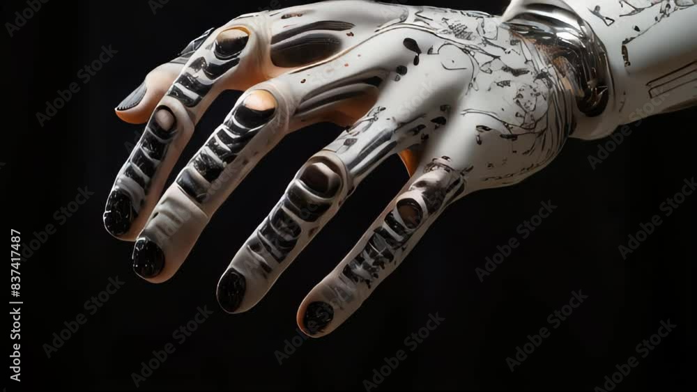 Poster robotic process automation system with robot hand and finger
