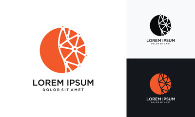 Pixel global technology inspirational logo design. digital creative global idea icon.