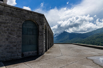 Caporetto, Slovenia. Monument to the memory of the first Italian war in Slovenia. The Italian army remains in memory in the church ossuary and tombs. Museum of the First World War. Place of prayer.