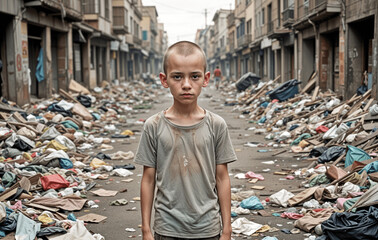 kid with lost Parents due to Natural disaster