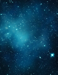 Obraz premium Stunning view of a starry night sky with a vibrant blue nebula and scattered stars. Ideal for space-themed projects, science fiction backgrounds, and astronomical presentations.