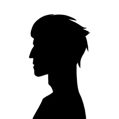 Silhouette of a Young Man: Icon Image with Transparent Background for Decorative Use in Various Contexts, Including Website Design or Social Media Creatives.