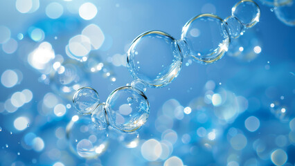 Microscopic Marvel: Light Blue Water Molecules through a Macro Lens