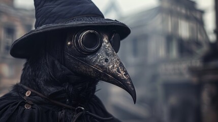 Plague black doctor medieval pandemic uniform concept wallpaper background