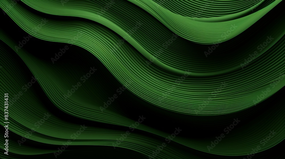 Poster abstract green wave pattern background, featuring intricate lines and curves, perfect for modern des
