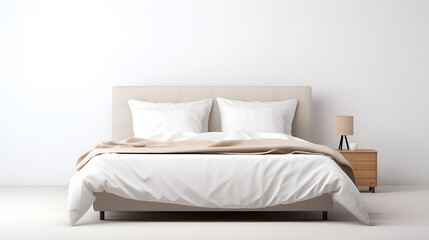 Bed on a White Background Minimal