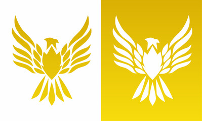 vector graphic illustration of simple phoenix logo design template