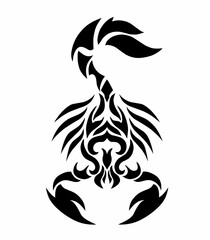 illustration vector graphics of tribal art abstract design scorpion