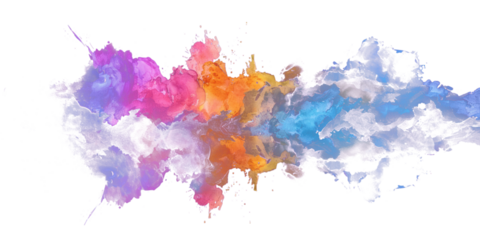 radiant watercolor abstract.a symphony of vivid hues on a transparent canvas experience the fusion of colors with this exquisite watercolor abstract on a sheer background