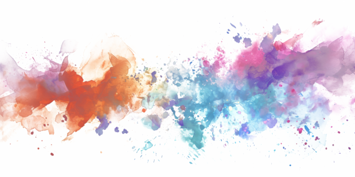 Vibrant Watercolor Abstract: Lush, Colorful Swirls on a Transparent Background. Embrace the fusion of seamless hues and artistic fluidity for your creative projects.