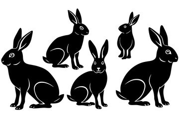 rabbit silhouette vector illustration