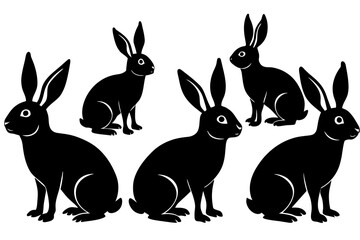 rabbit silhouette vector illustration