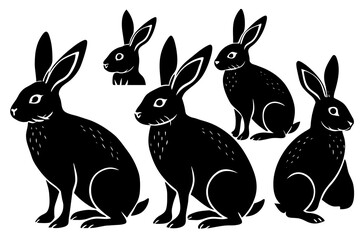 rabbit silhouette vector illustration