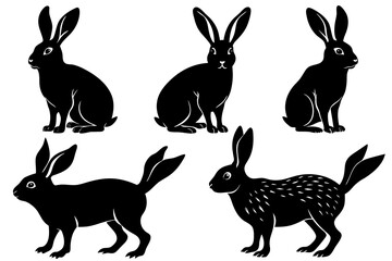 rabbit silhouette vector illustration