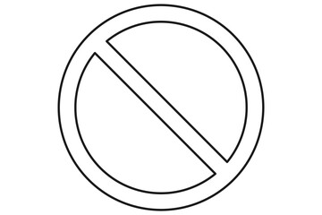 No symbol or banned symbol for prohibited activities in line art vector