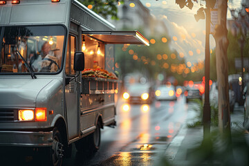 Food Truck in the Daytime Offering Street Food