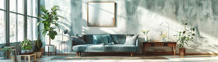 Modern Living Room with Large Windows