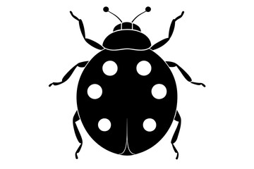 ladybird insect silhouette vector illustration