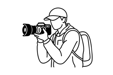 photographer man silhouette vector illustration